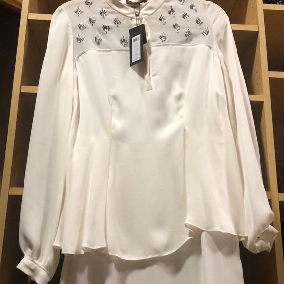 white silk dress long sleeve